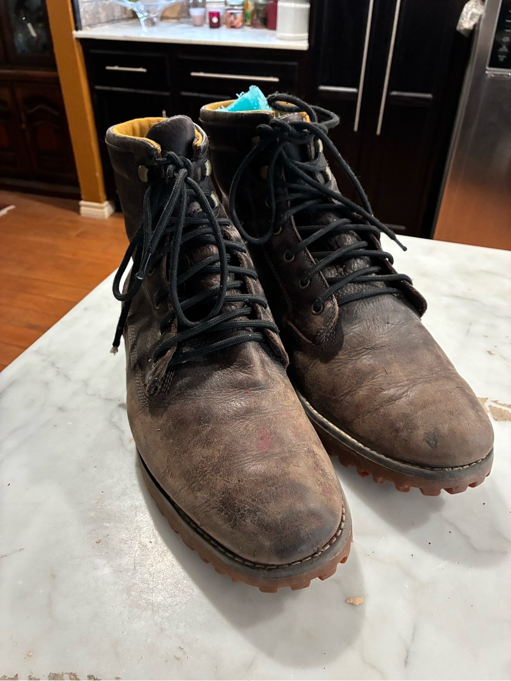 Timberland Men’s reBotkll 44846 Leather Lace-Up Ankle Boots Lug Sole Size 12